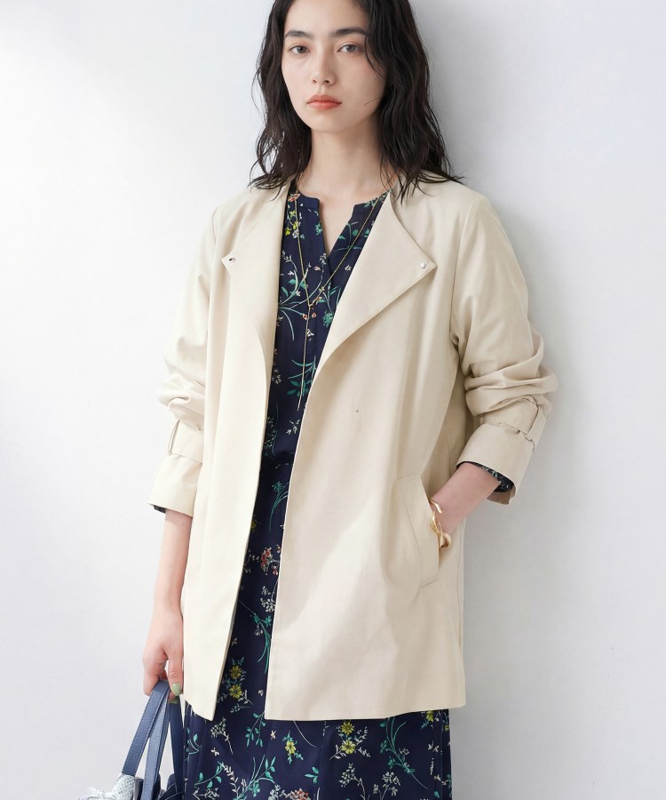 撥水/軽量】ミドル丈 ミニマルトレンチコート（トレンチコート