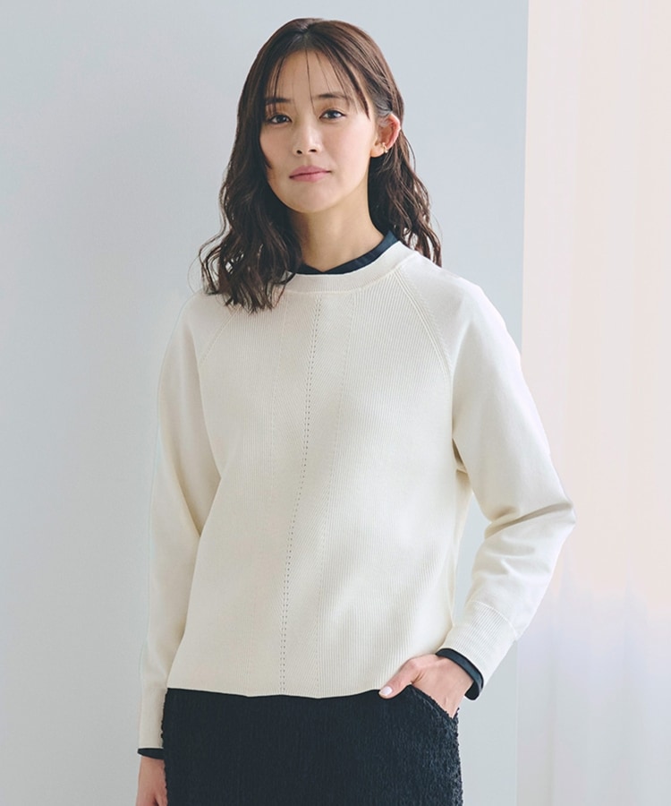 畦編みクルーネックニット（ニット/セーター） | grove（グローブ