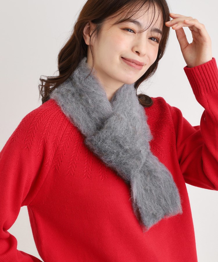 ウール混シャギーショートマフラー（ストール・マフラー） | LAURA