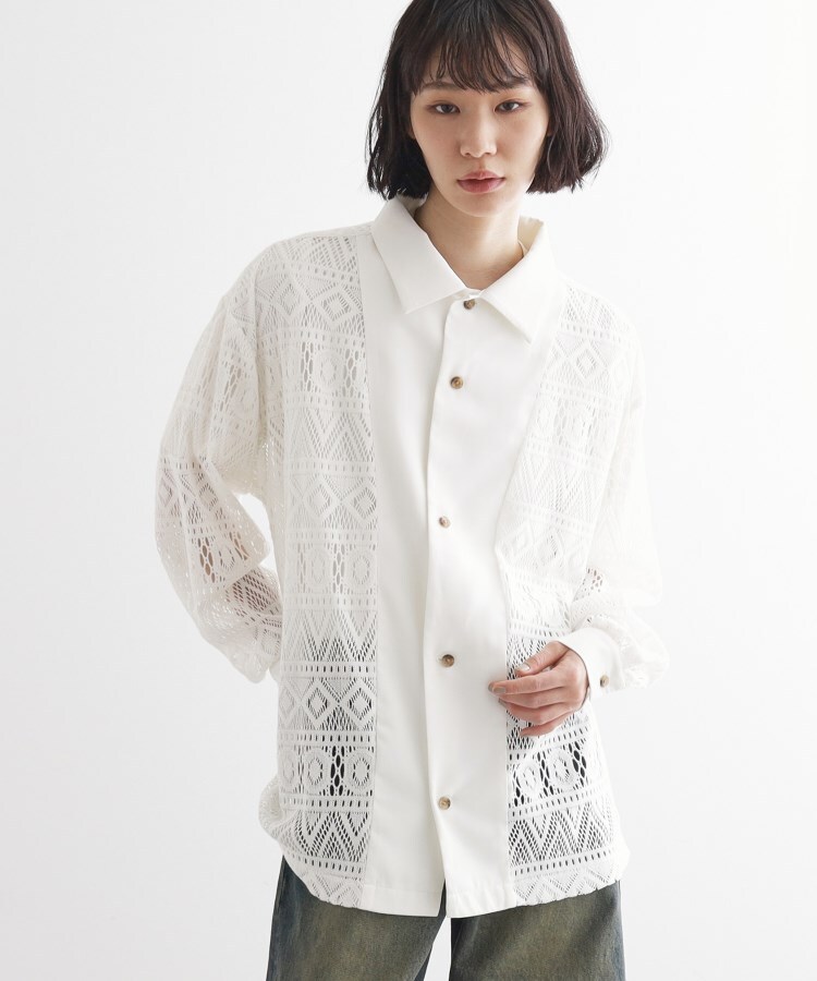 長袖レースシャツ（シャツ・ブラウス） | tk.TAKEO KIKUCHI(Ladies