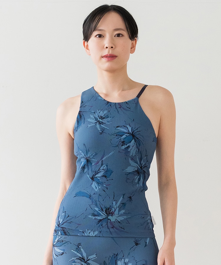 SUKALA】リブBigフラワープリントタンクトップ(XS・S・Mサイズ