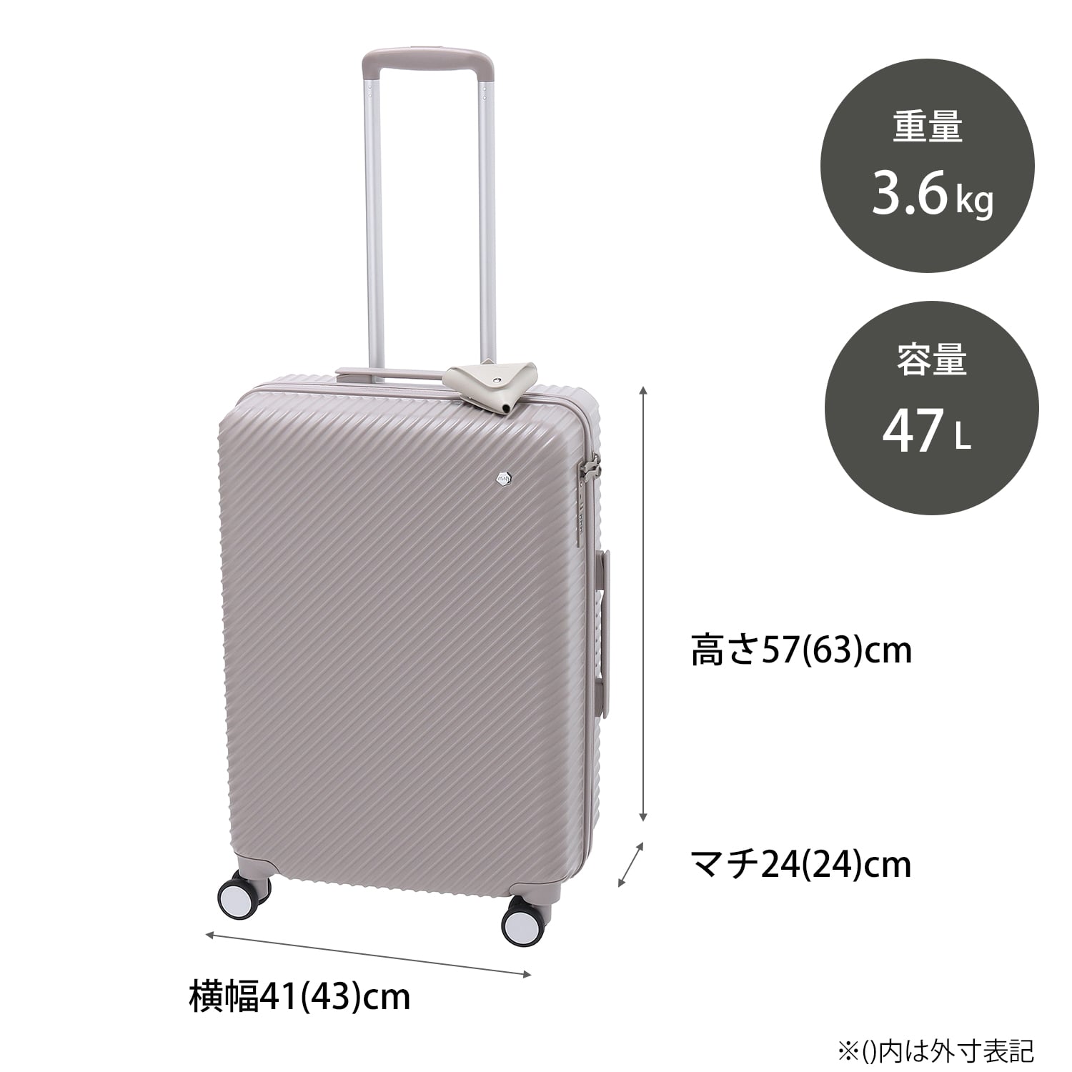 W&.Day/Night HaNT コラボ スーツケース 47リットル 47L M ジッパー