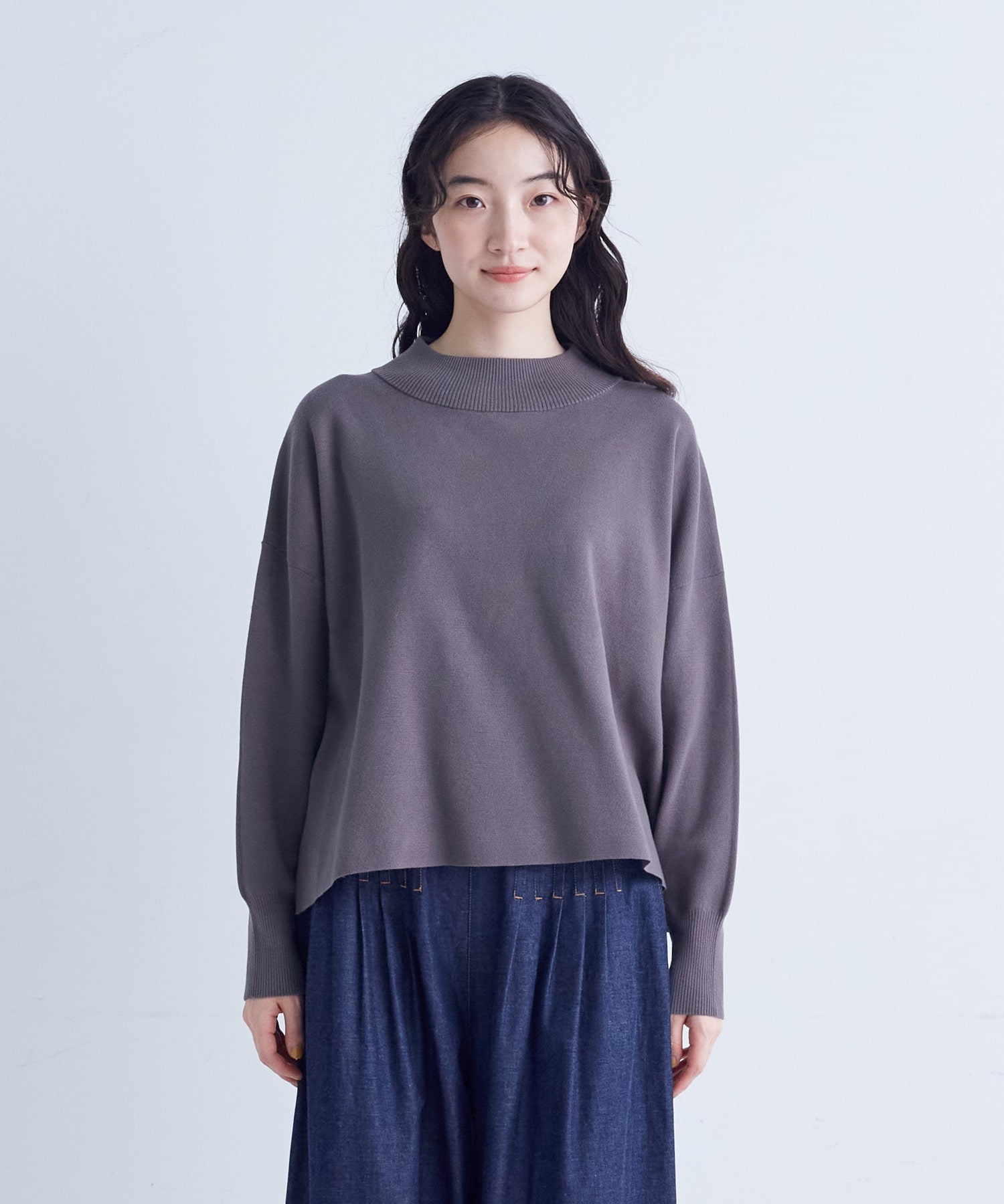 コットンミラノリブモックネックプルオーバー｜BIGI online store