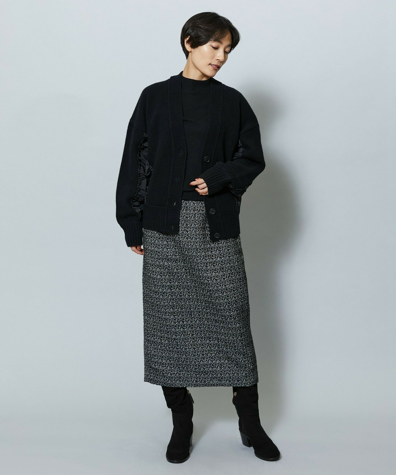 スラブツイードロングスカート｜BIGI online store - ビギ オンライン