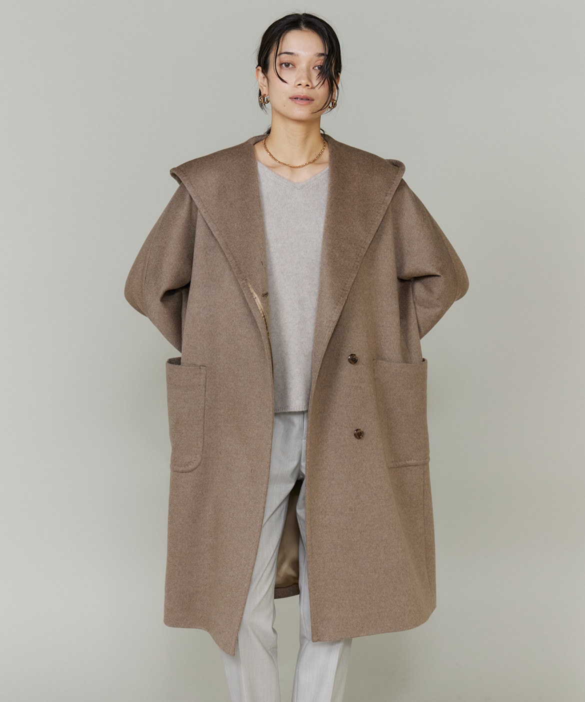 CONTESSA》カシミヤフーデットコート｜INED（イネド）｜フランドル