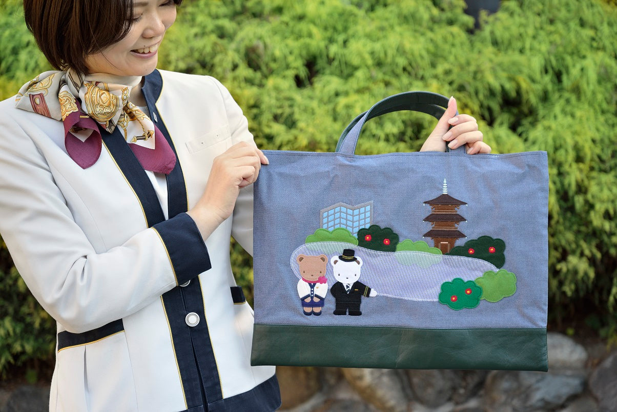完売】familiar × ホテル椿山荘東京 オリジナルデザイン デニムバッグ