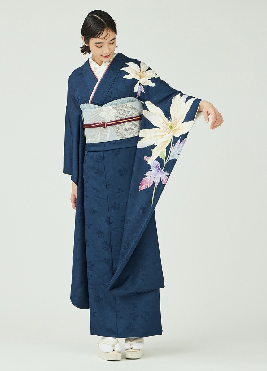 振袖 咲く、イチリンソウ‐紺‐（ご予約受注品） | 振袖 | やまと