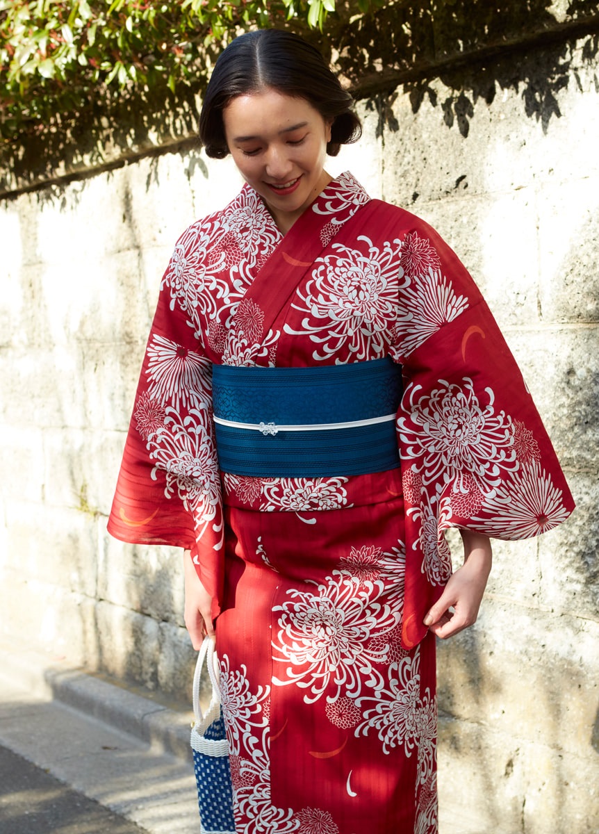 プレタ浴衣 風花 夏菊日和 茜色 | 浴衣 | やまとオンラインストア