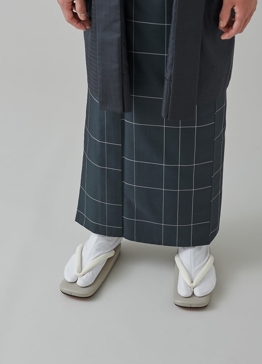 十日町紬 乱格子 錆納戸 | カジュアル着物 | やまとオンラインストア