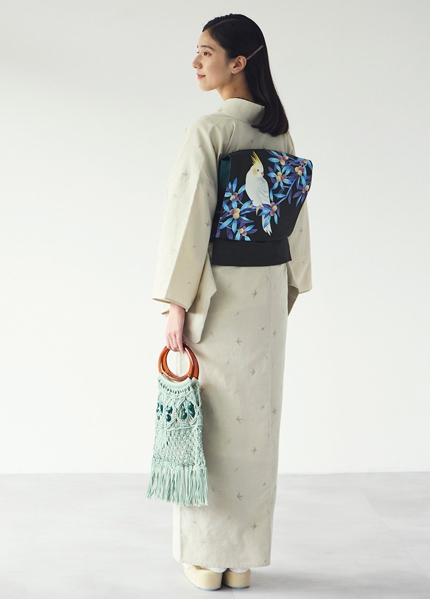 久留米絣 小鳥 紺（お取り寄せ品） | カジュアル着物 | やまと