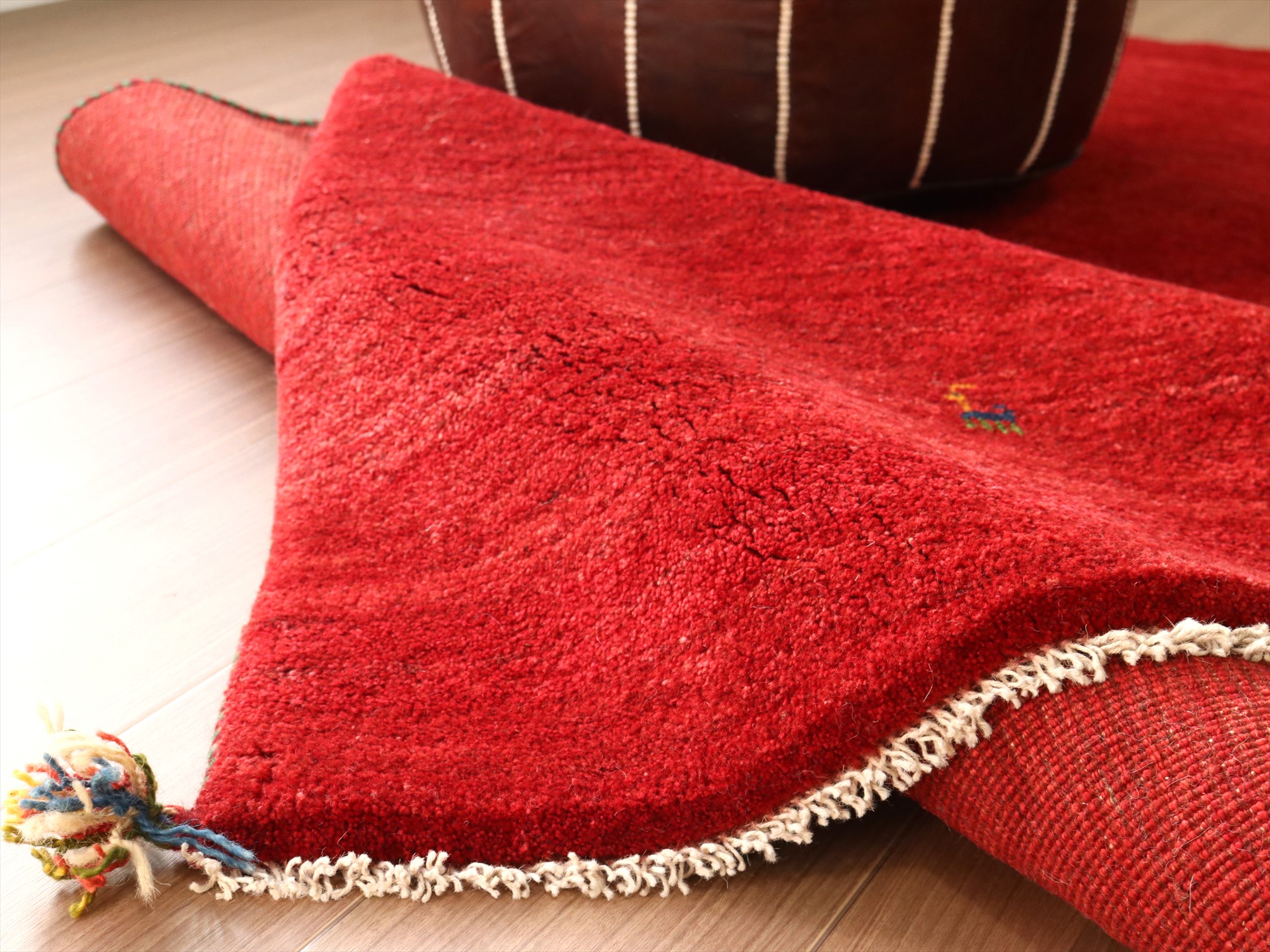 キリムスタイル / ふかふかの手え織りラグ ギャッベ234×207cm スクエア