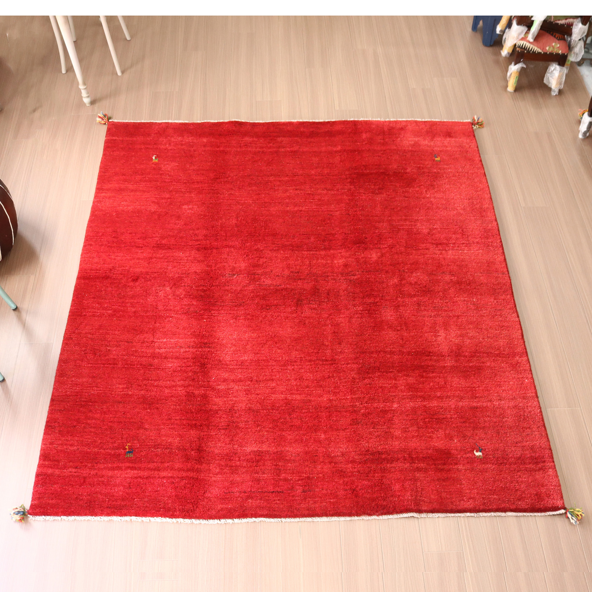 キリムスタイル / ふかふかの手え織りラグ ギャッベ234×207cm スクエア