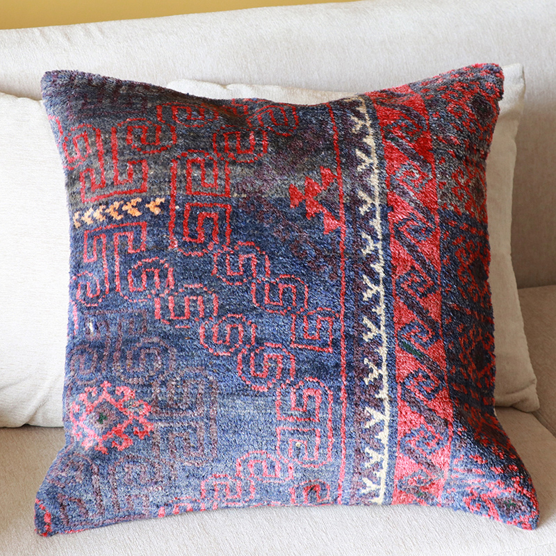 キリムスタイル / ヴィンテージ・パイル織りラグ クッションカバー50cm