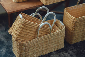 warang wayan ストローかごバッグ 浅型 ホワイト ｜くらすこと公式