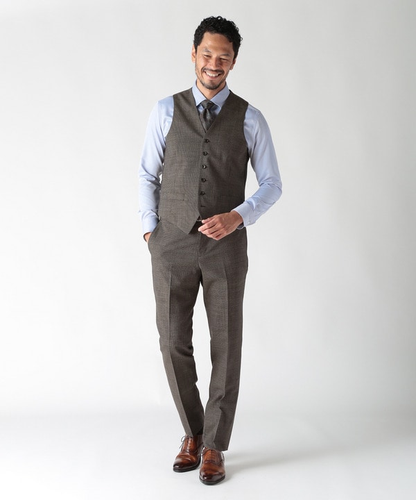 ウールメランジ千鳥格子スーツ＜セットアップ＞｜メンズファッション