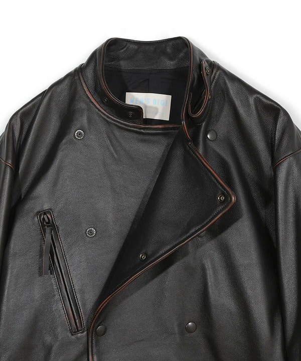 50th Anniv . 菊池武夫】AGED SHEEPSKIN LEATHER JACKET｜メンズ