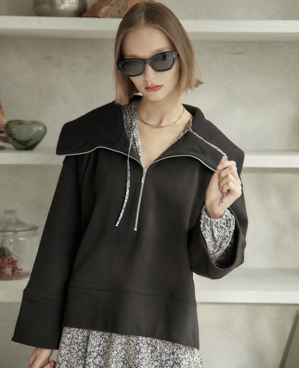 セーラーカラージップスウェット｜SOFFITTO（ソフィット）｜商品詳細