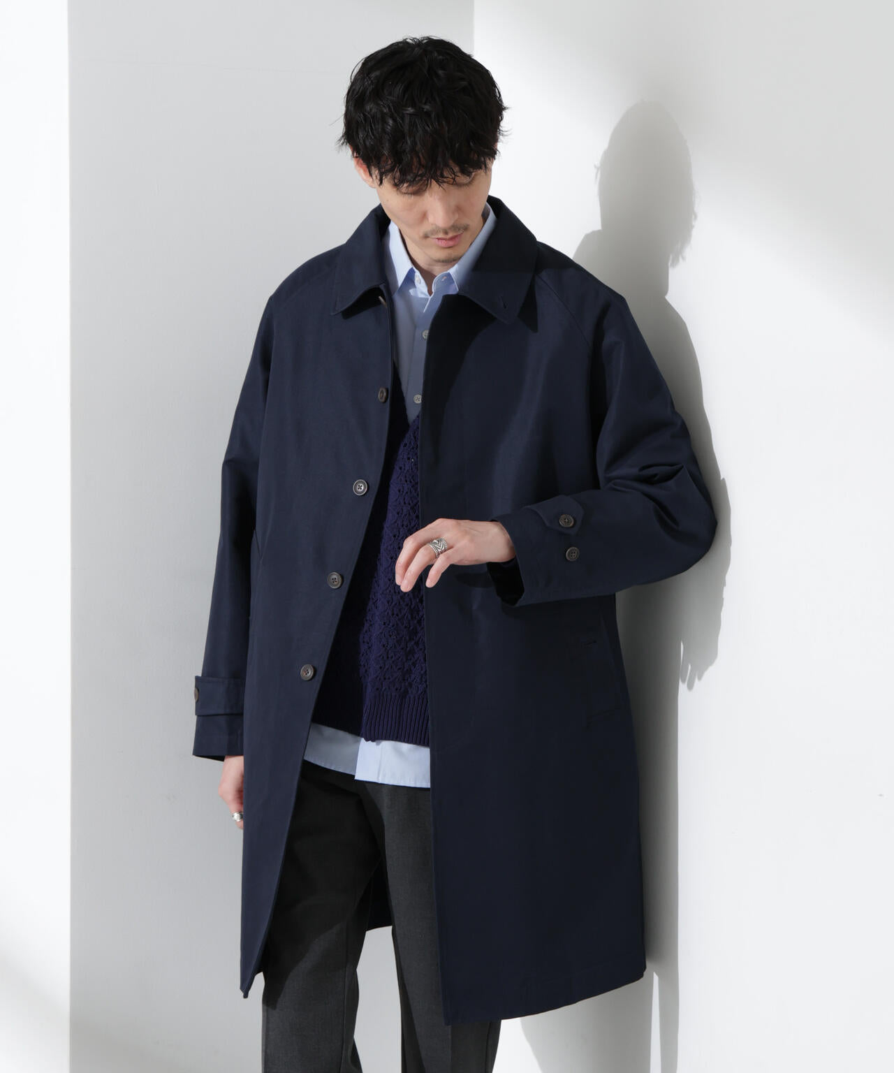 撥水ギャバラグランステンカラーコート