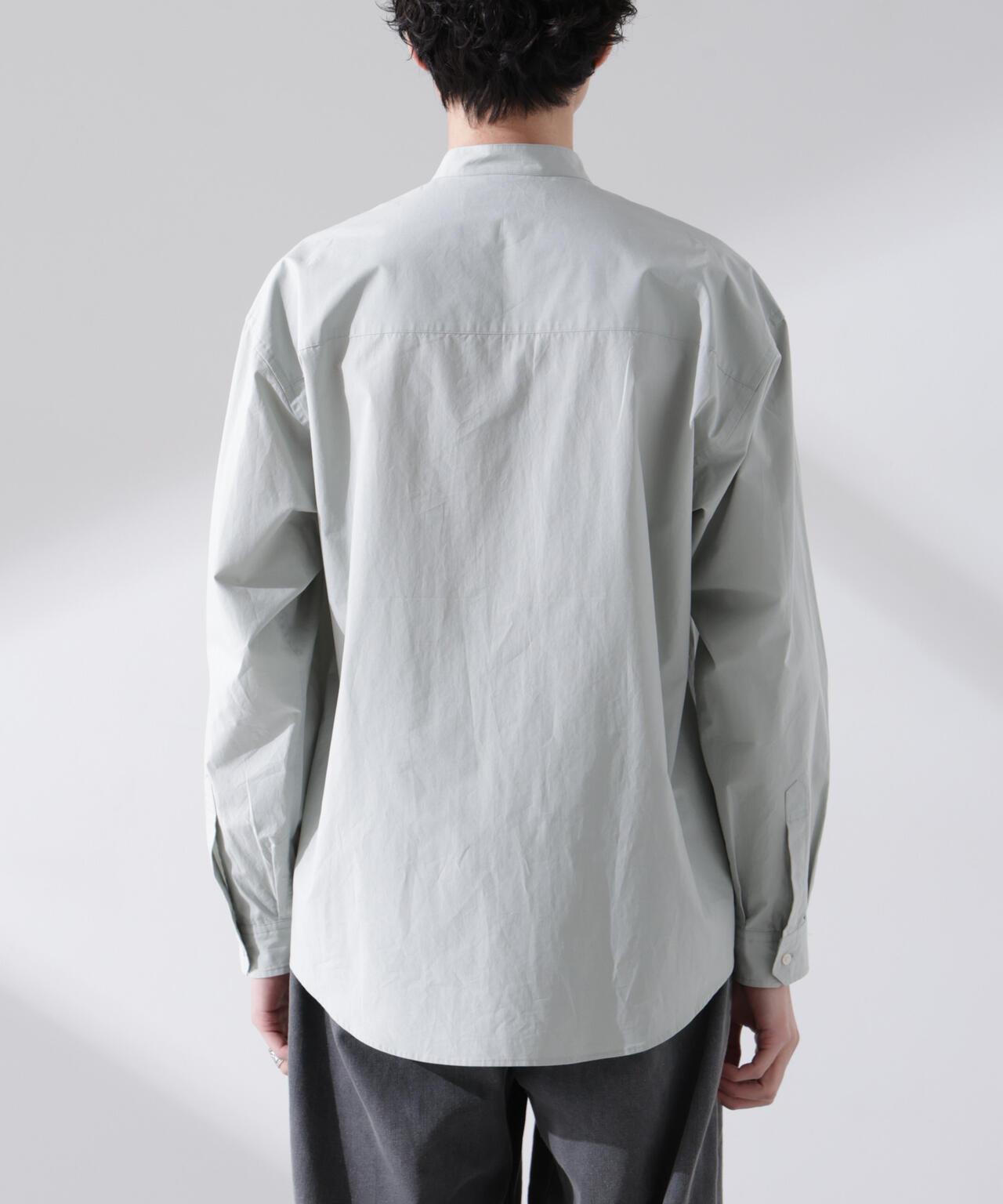 大人のワイドシャツ」バンドカラー 長袖