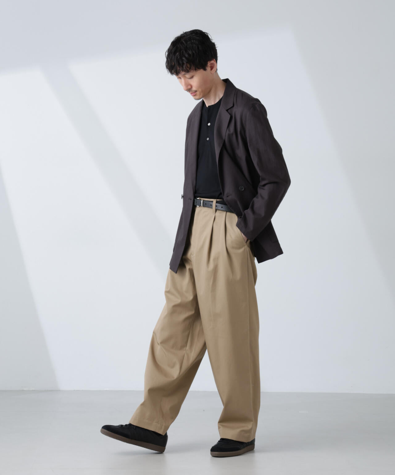 大人のワイドパンツ」2タック ワイド トラウザーズ