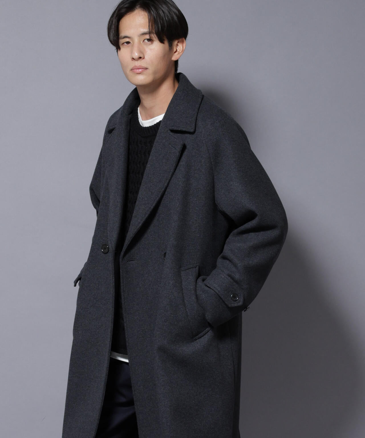 ウールカシミヤメルトンダブルコート