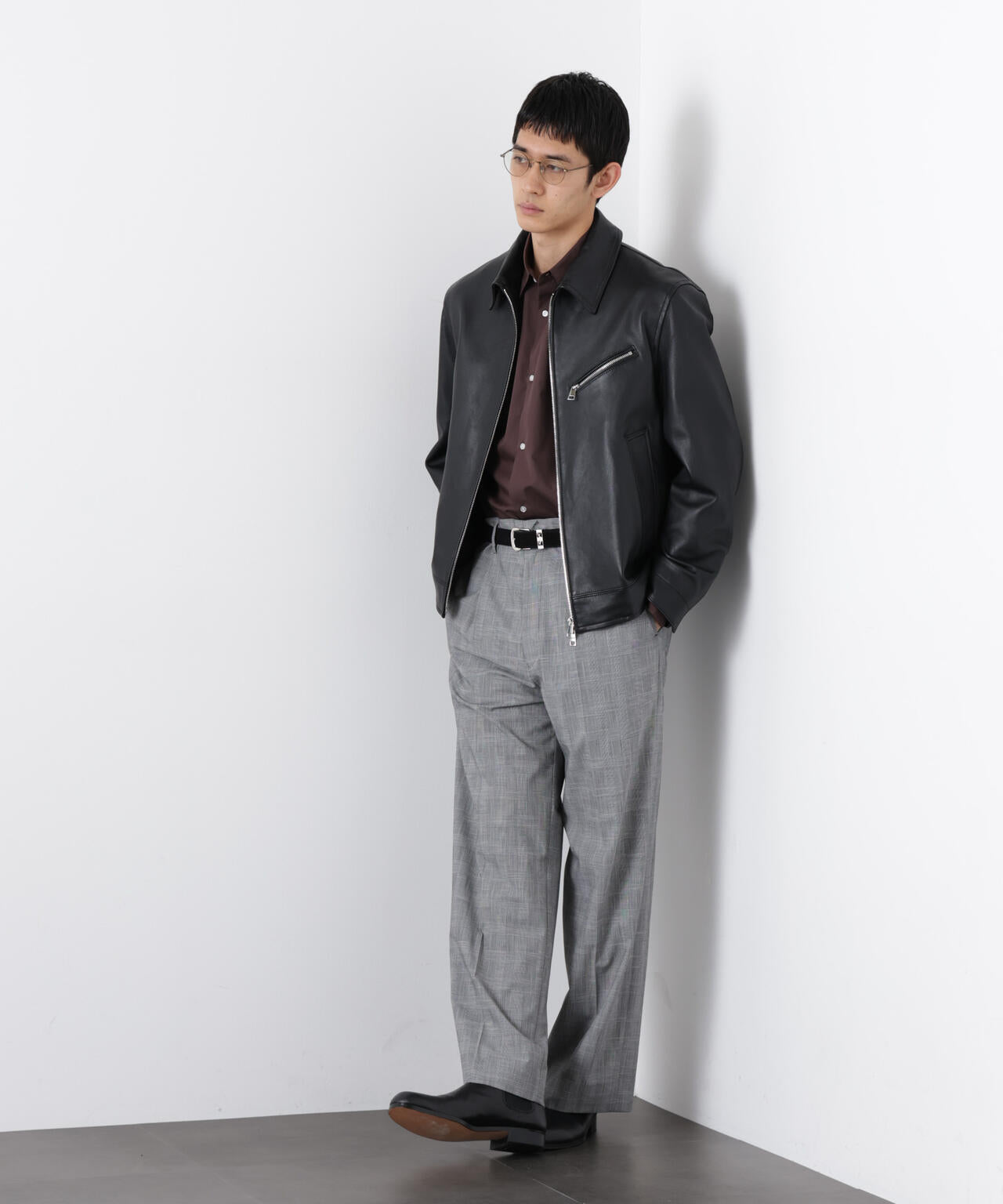 ラムナッパレザーライダースジャケット