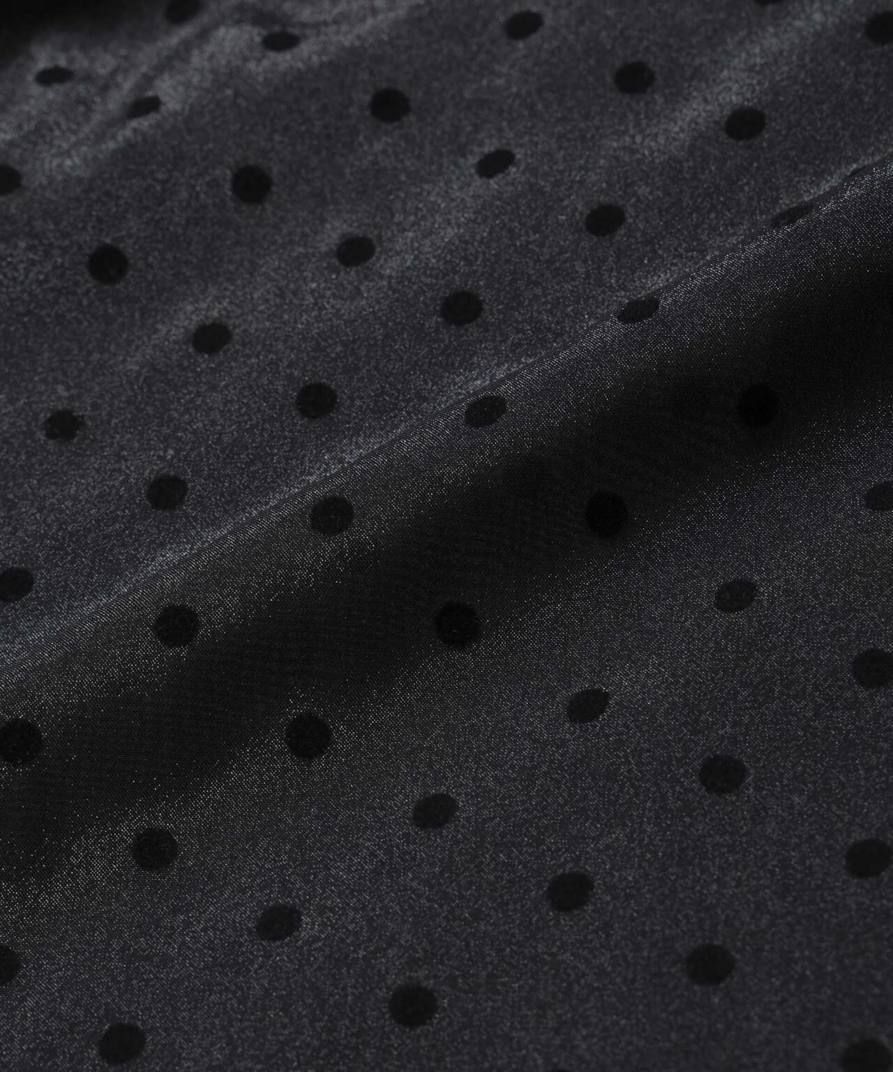 フロッキー ドット リボン スリーブ ブラウス