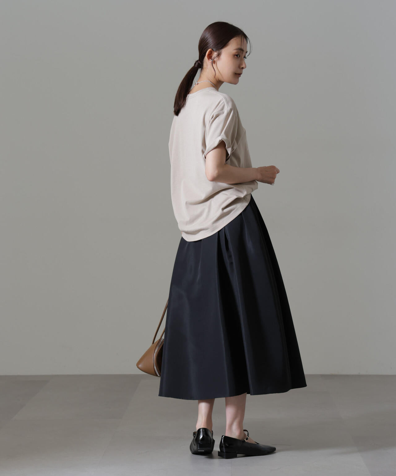 ランダム タック フレア スカート