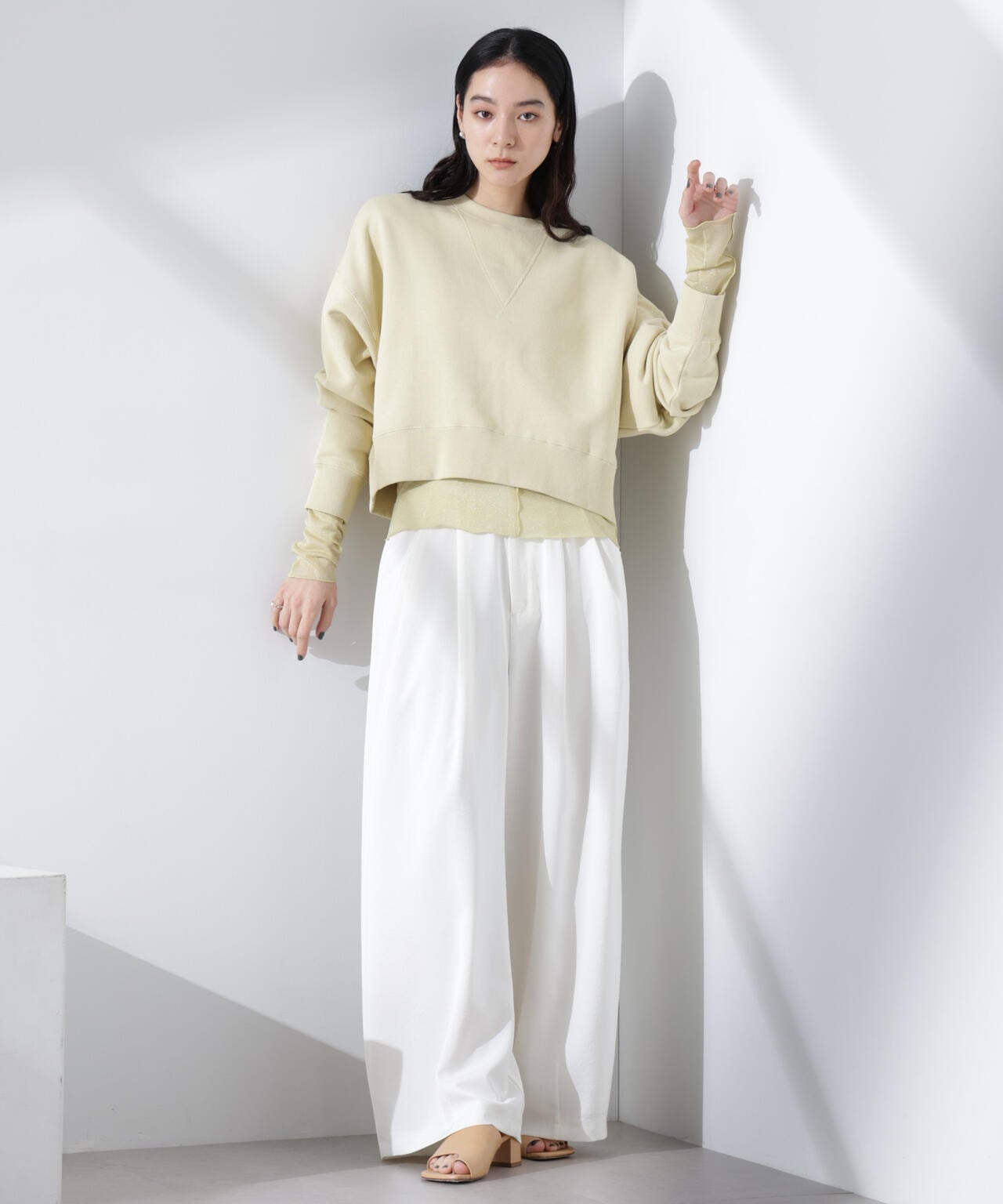 ワイド スリーブ スウェット トップス