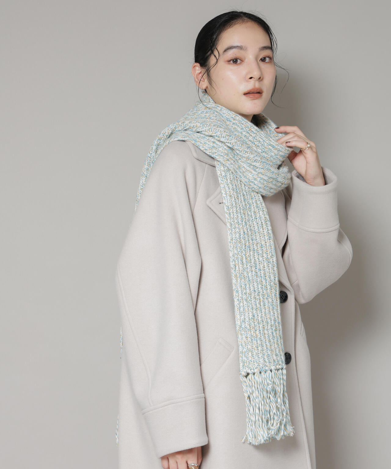 ミックスカラー ニット ストール