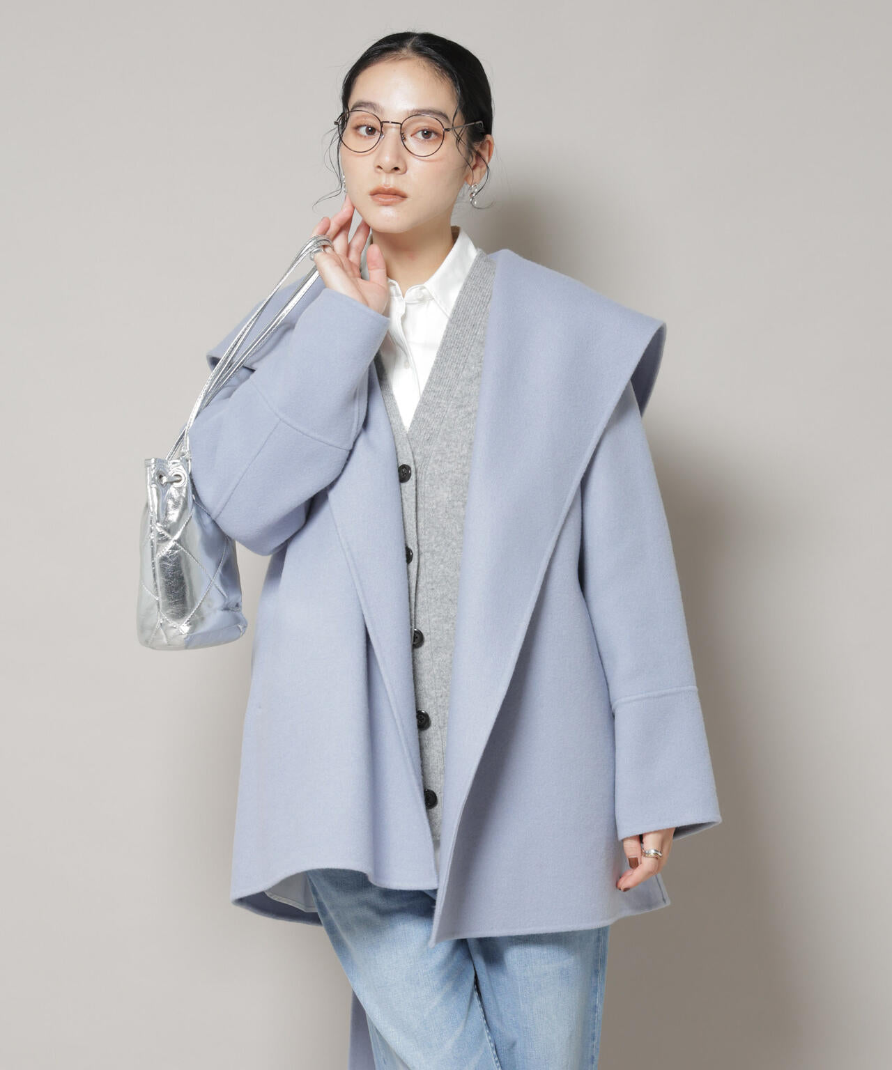 SUPER110blend リバー ショール ミディコート