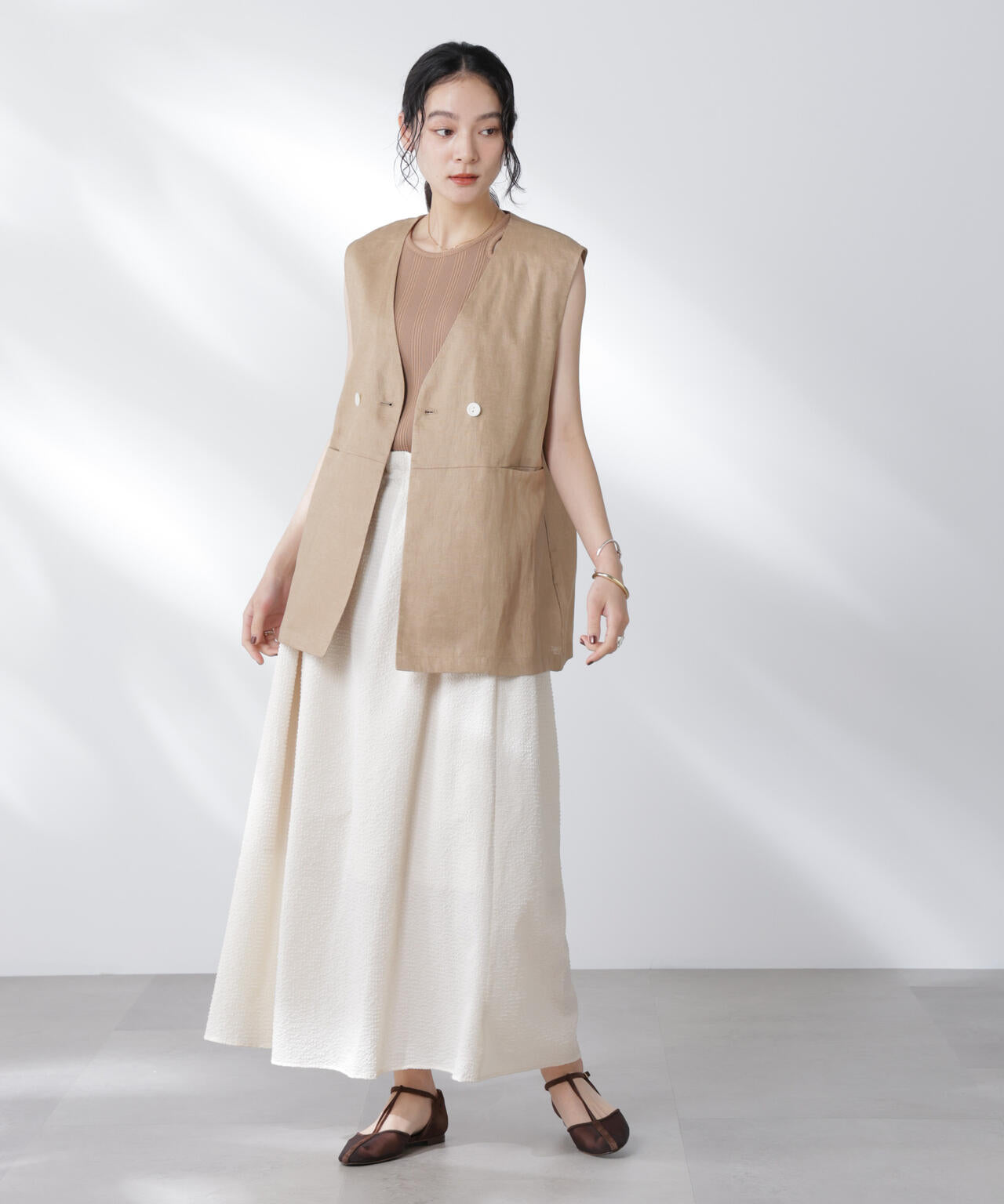 サッカー ブラウス × スカート セットアップ