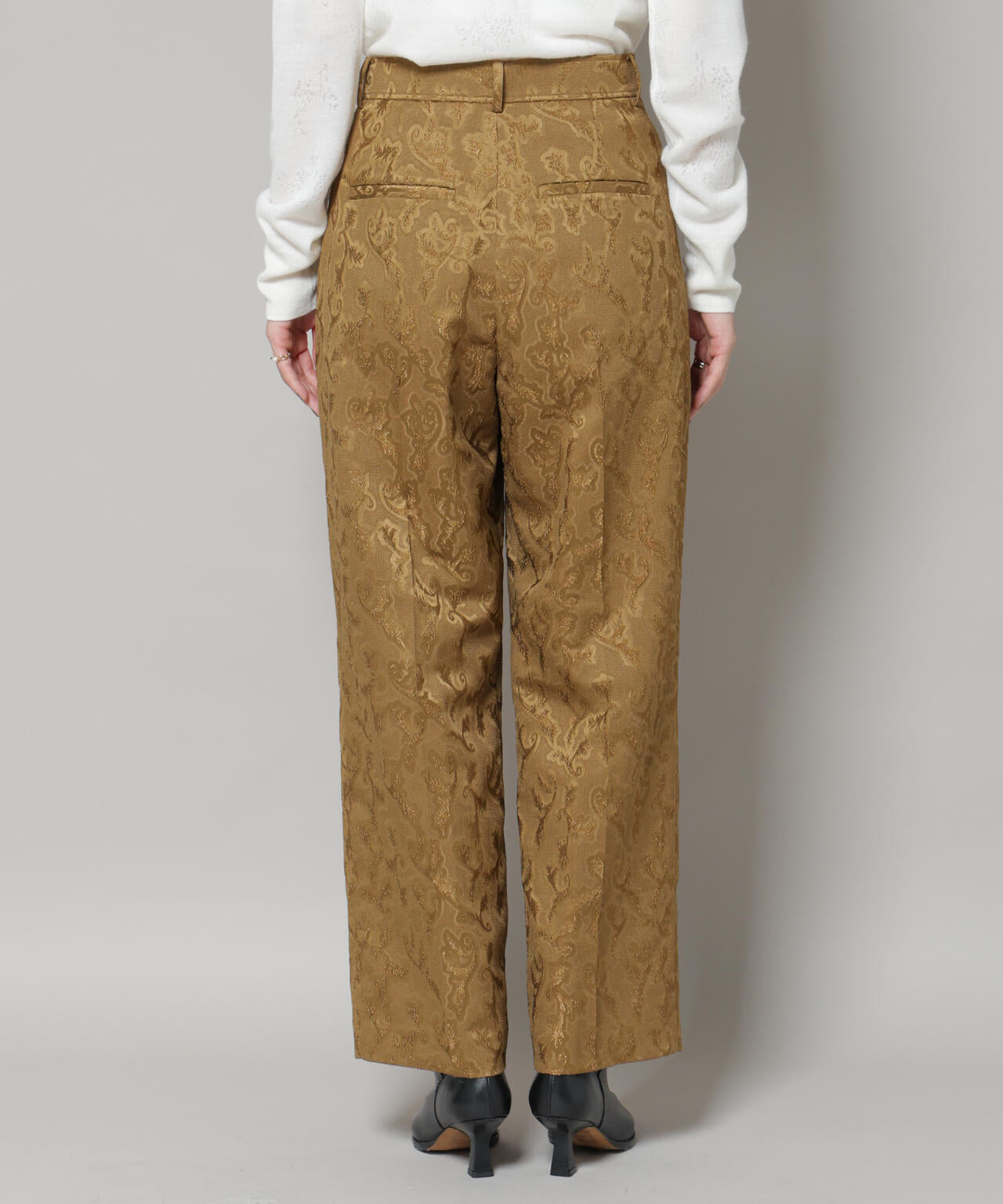 ジャガード タックパンツ