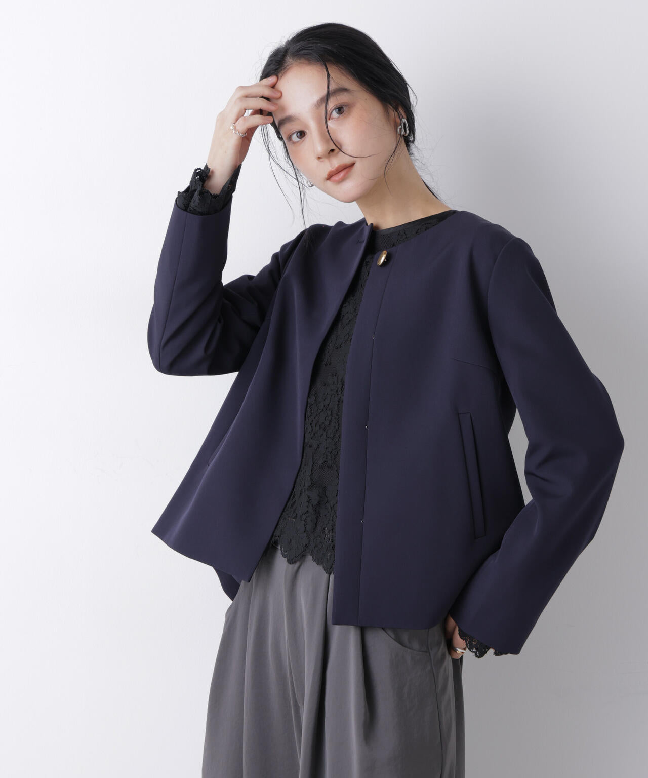 デイリーファンクション ノーカラージャケット ( セットアップ 可)