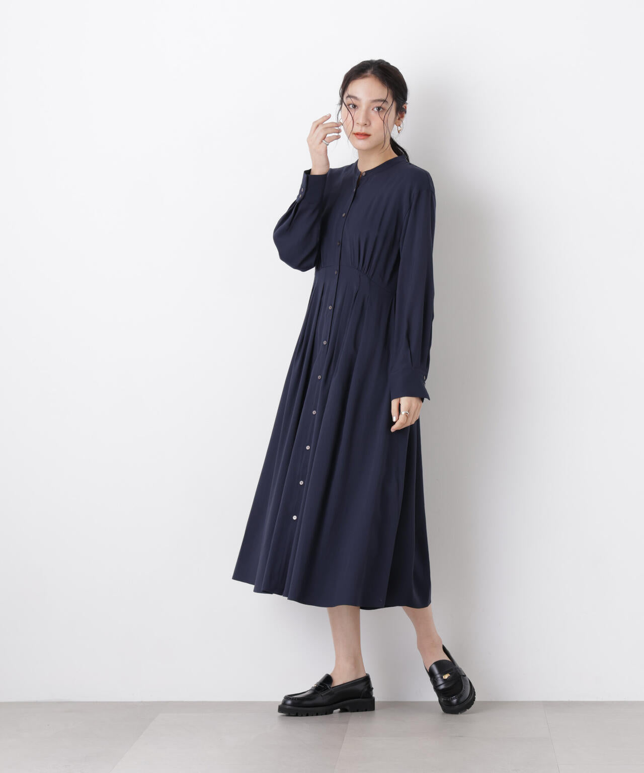 ウエスト切り替えギャザー ワンピース