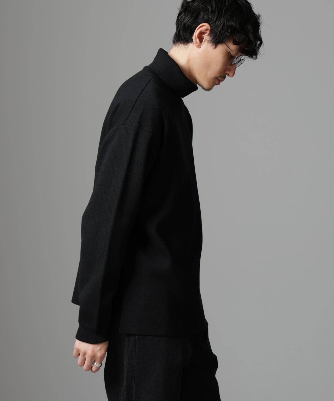 ミラノリブ ワイド タートルネック ニット