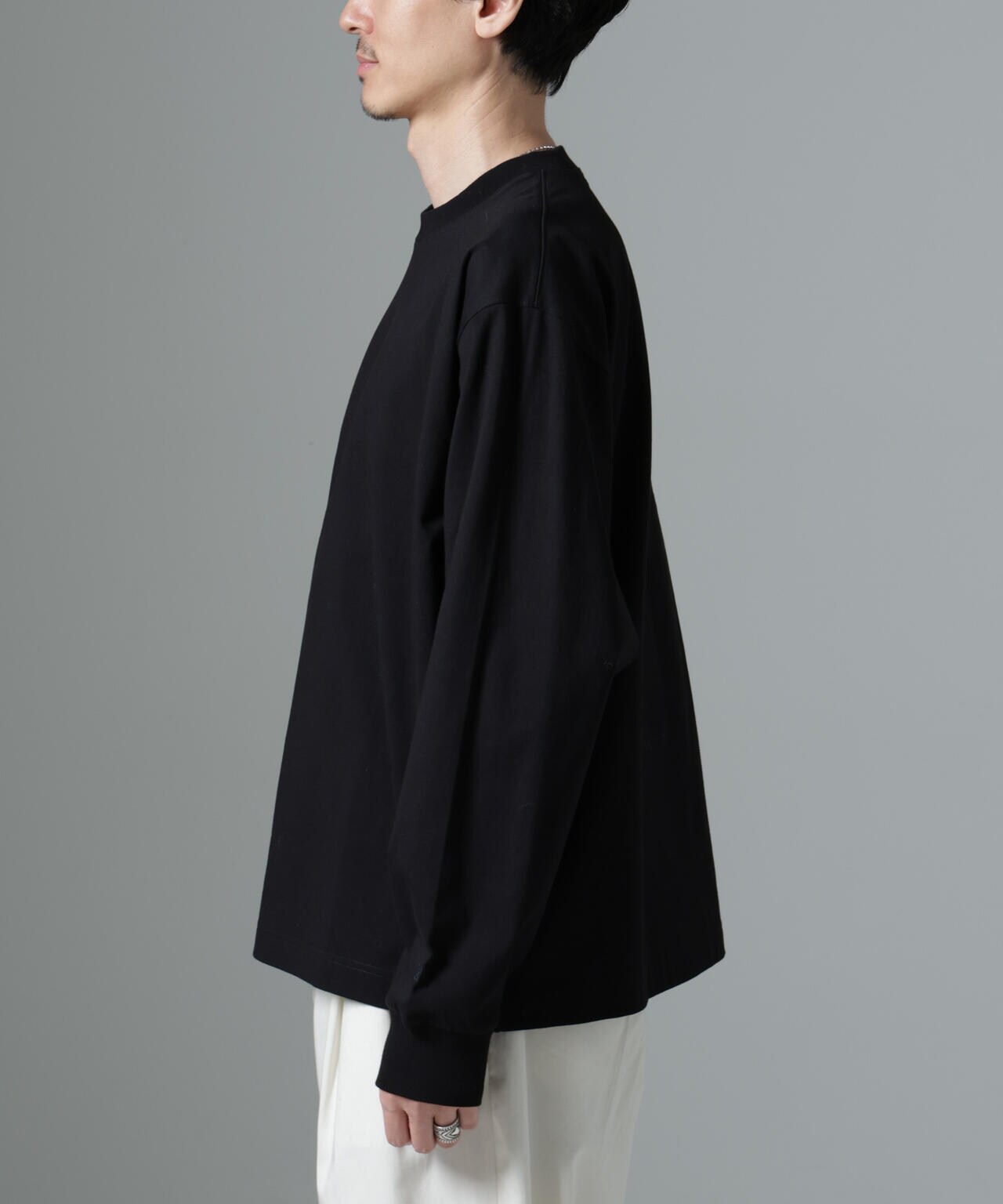 ビッグ シルエット ワンポイント Tシャツ 長袖