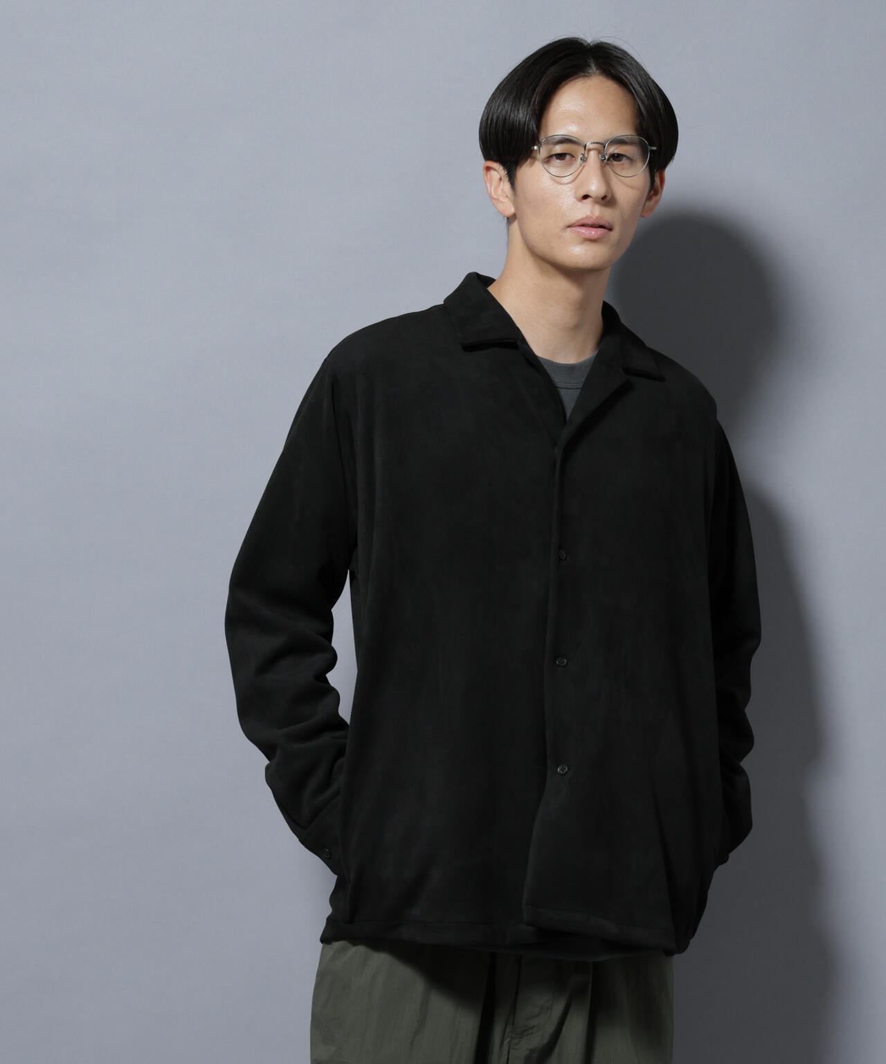 フェイクスエードシャツ 長袖