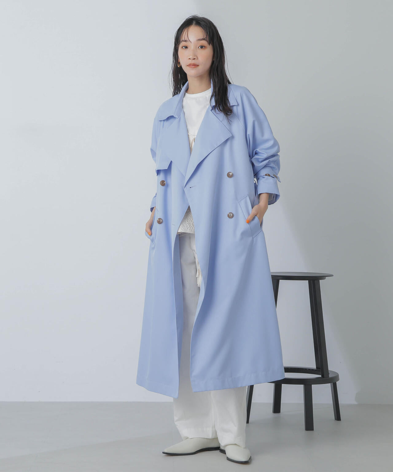 撥水 ＆ 花粉ガード加工 ドルマン ソフト トレンチコート