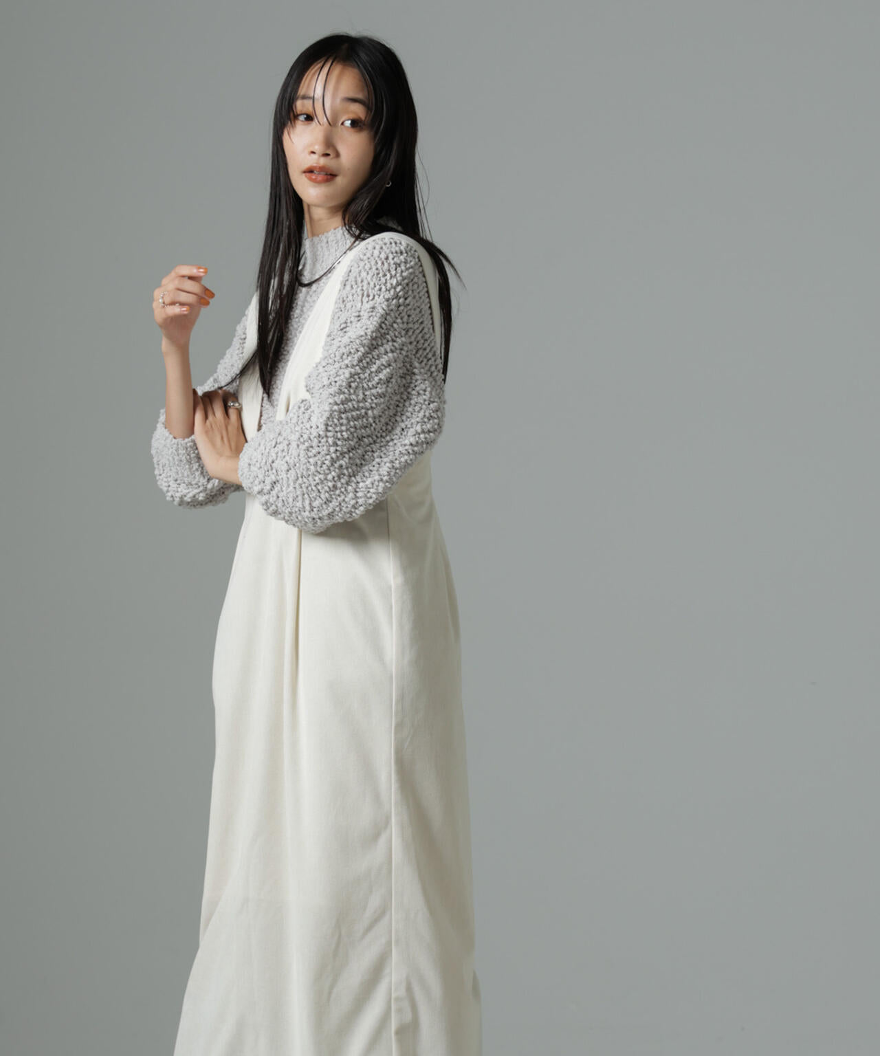 マイクロコール ナロー ジャンパー スカート(セットアップ可)