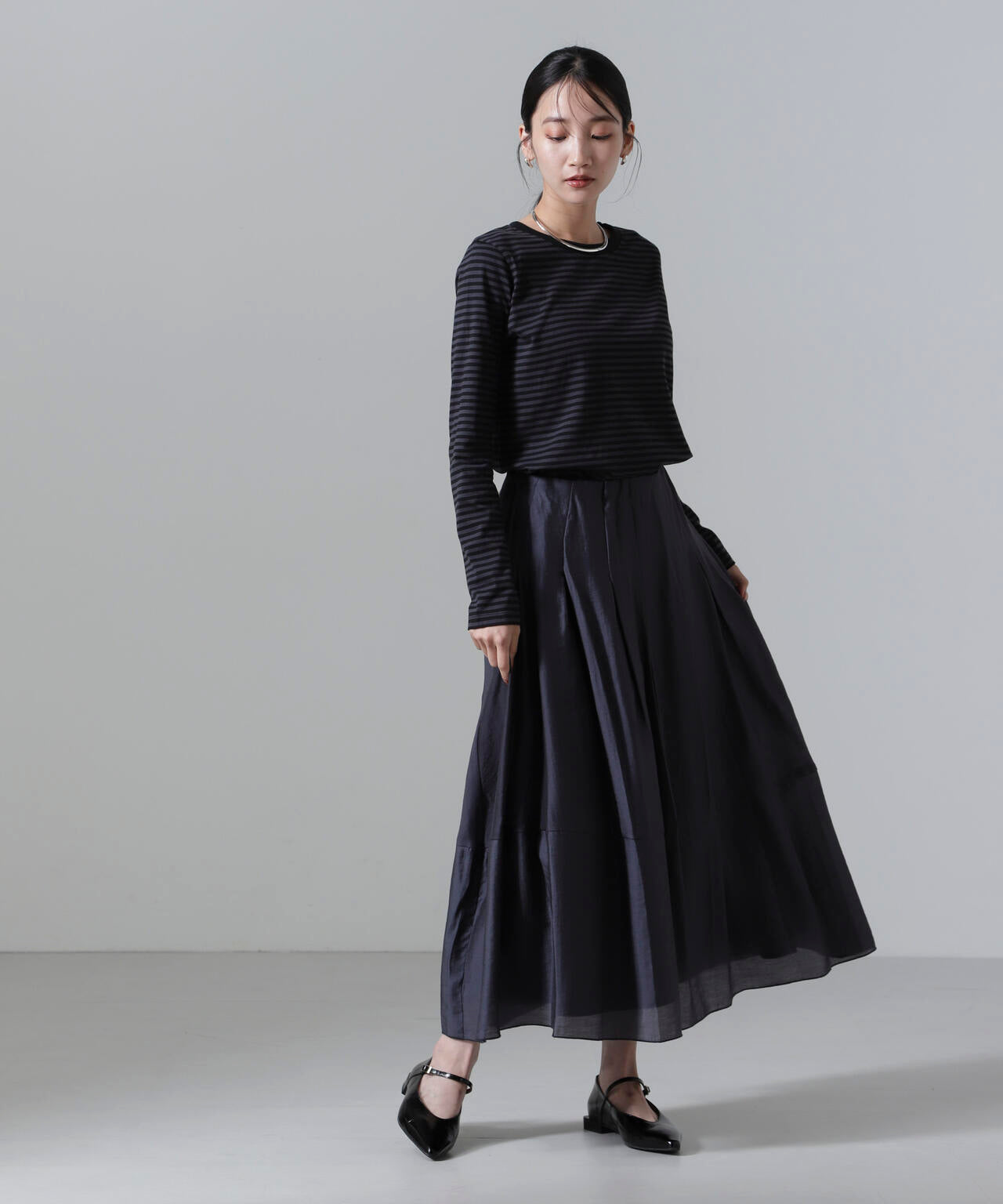 オーガンジー タック スカート ( セットアップ 可)