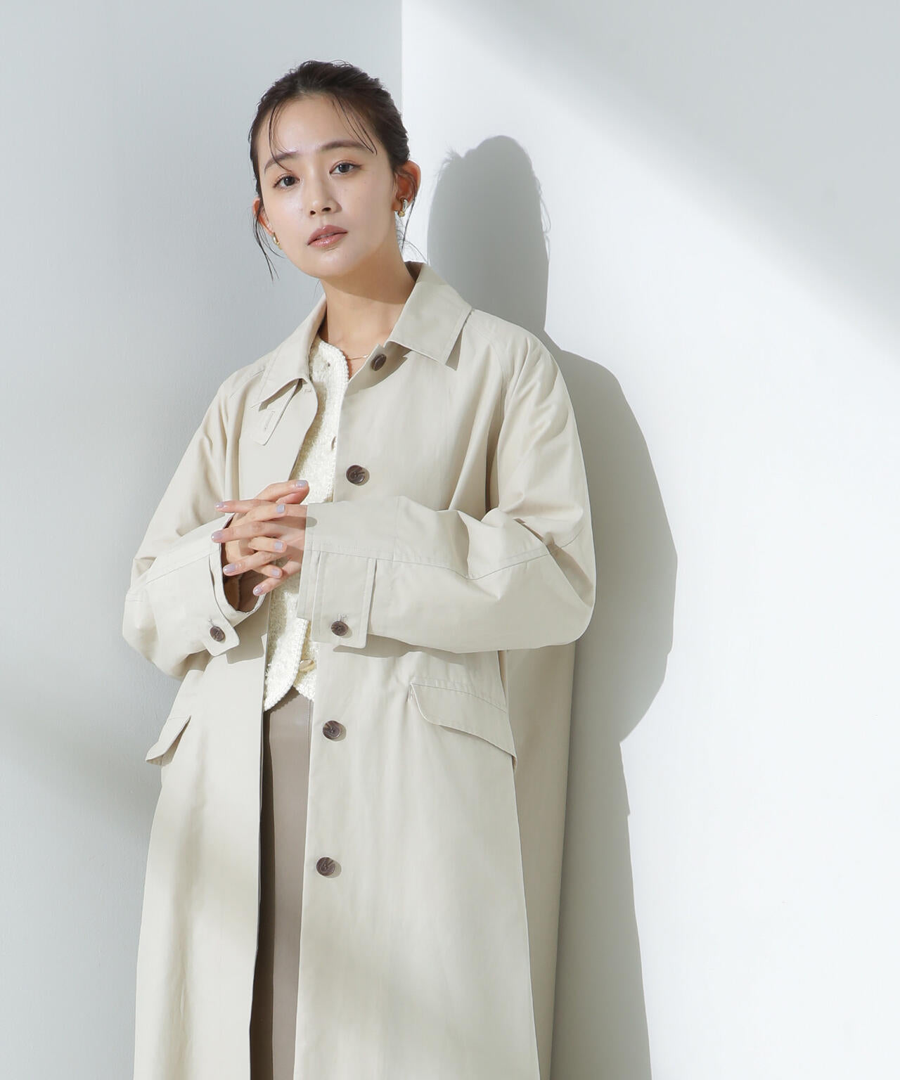 撥水 ＆ 花粉ガード ステンカラー コート