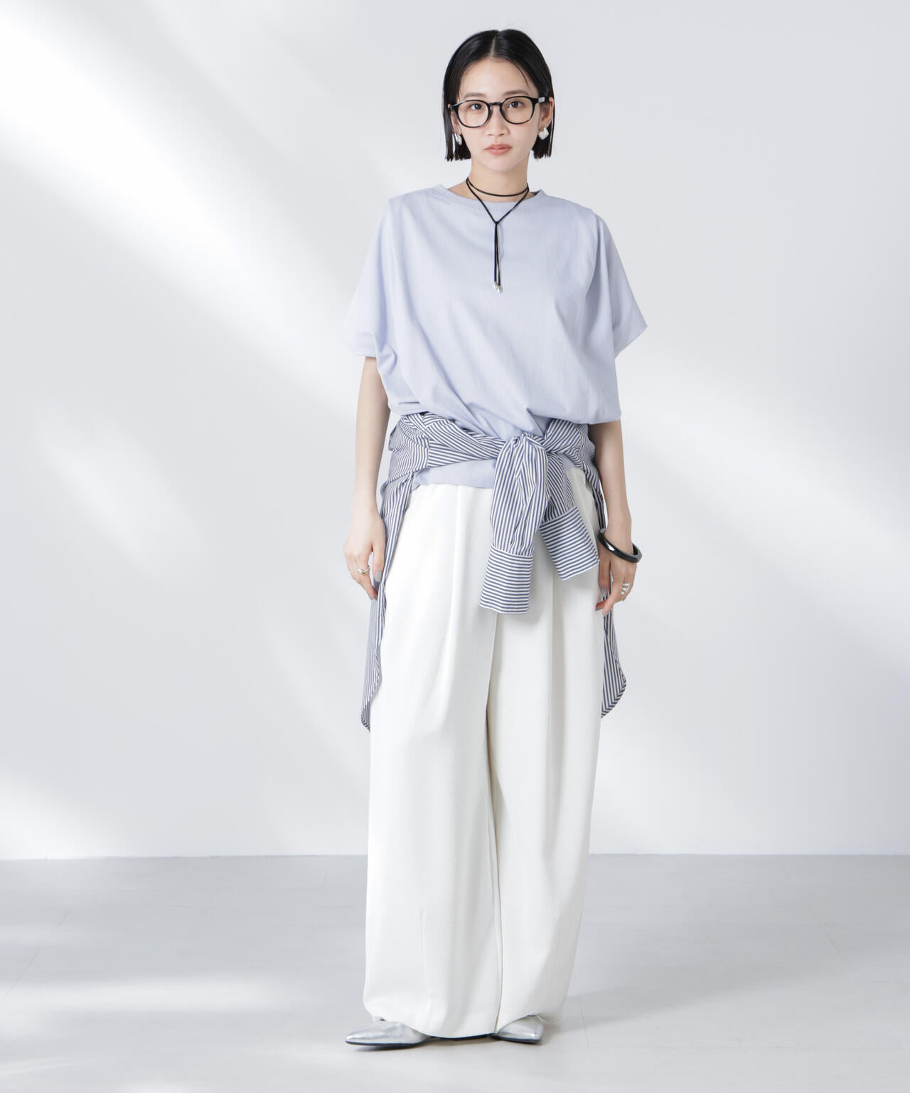 変形スリーブ カット トップス