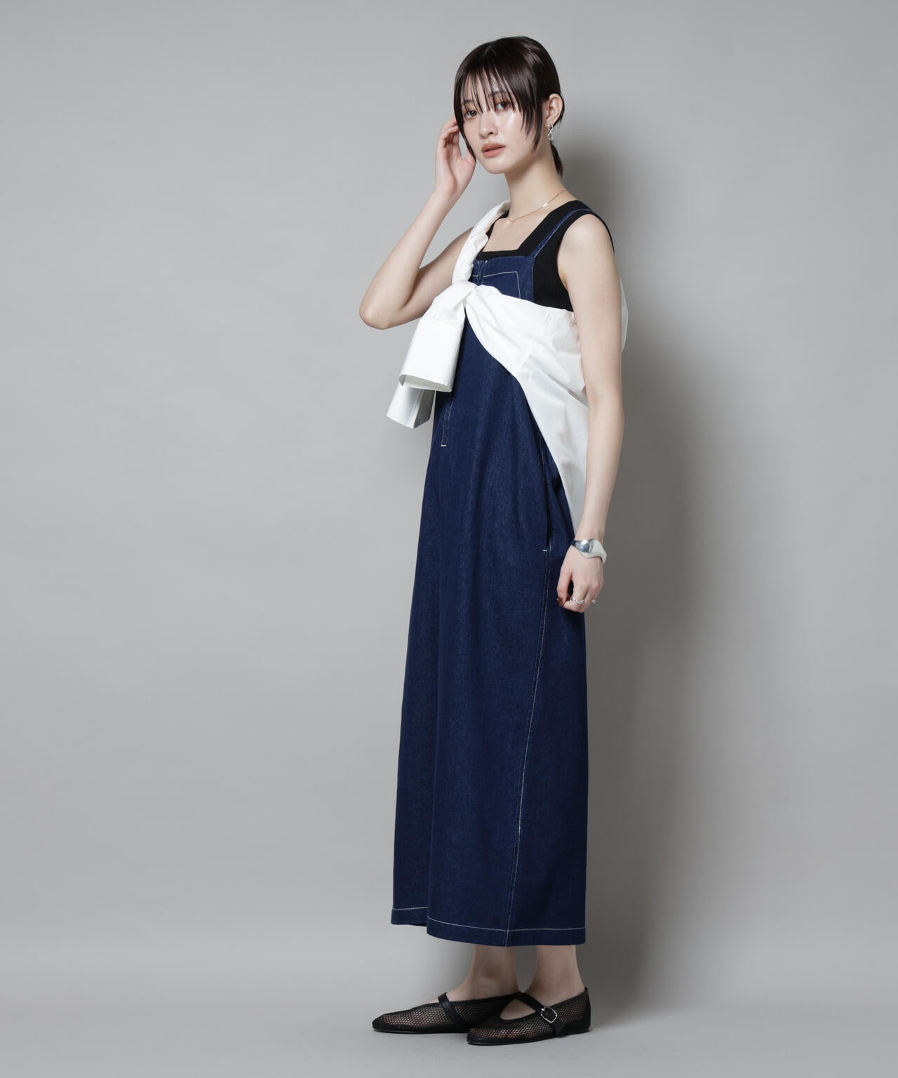 前後2way デニム キャミソール ワンピース