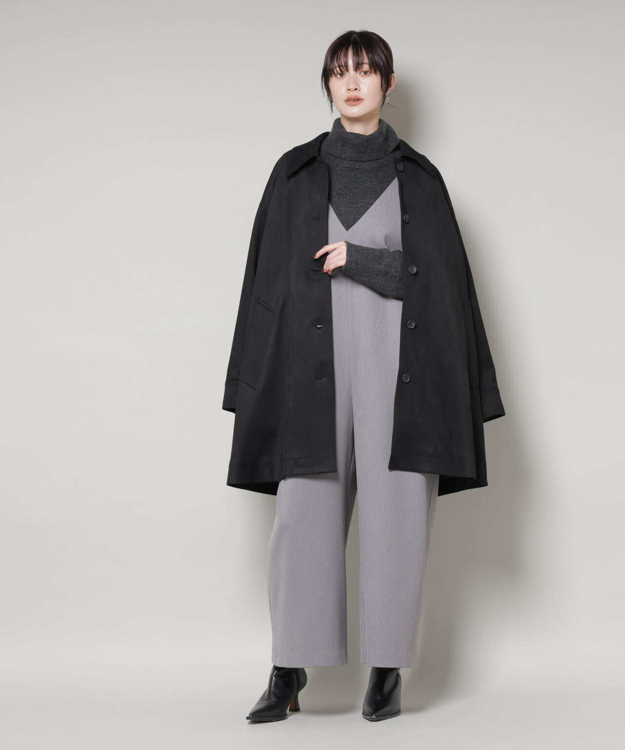 Vネック オールインワン