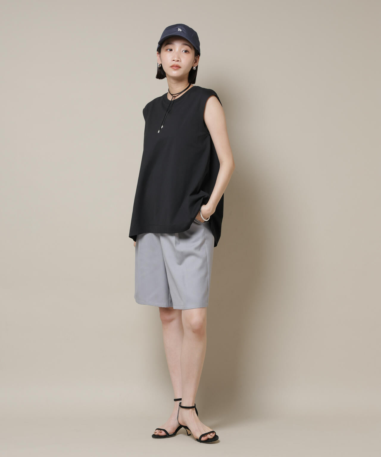 ワンタック ショートパンツ ( セットアップ可 )