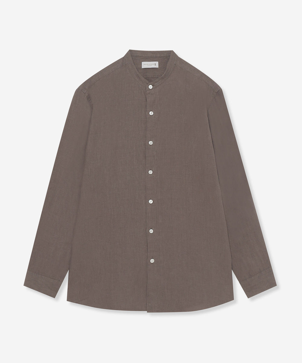 LEON掲載】高密度リネンバンドカラーシャツ(トップス)｜MACKINTOSH