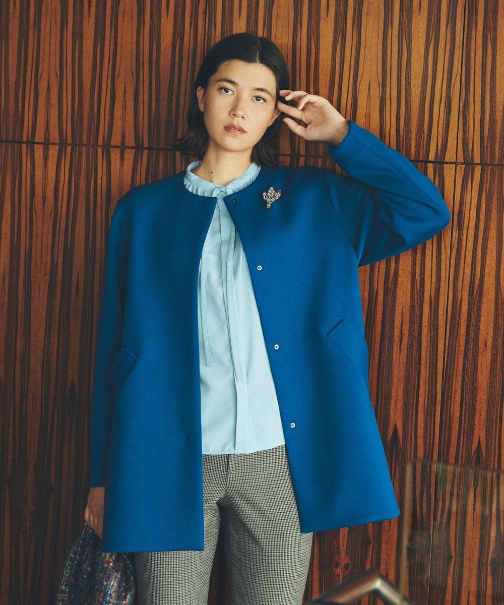 STORY掲載】【ウォッシャブル】ベアダンボールノーカラーコート(コート