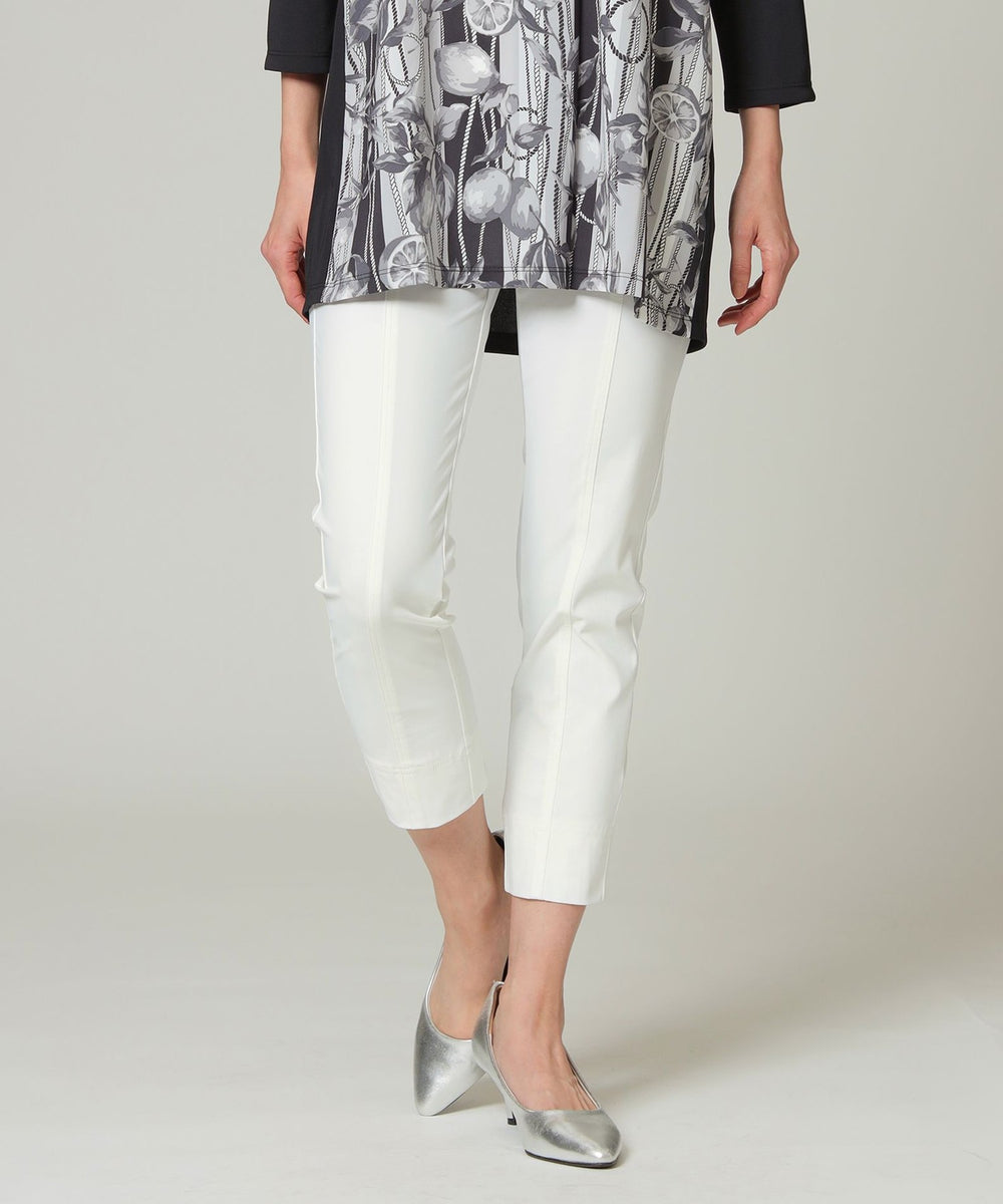 ウォッシャブル】【接触冷感】メリルハイテンションクロップドパンツ