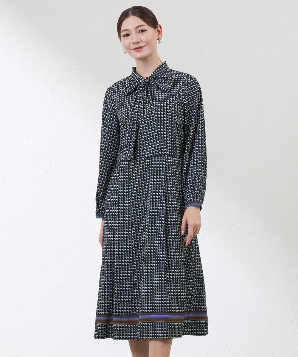 A'N'D AZUMI and DAVID 転写プリント シルクワンピース A'N'D AZUMI